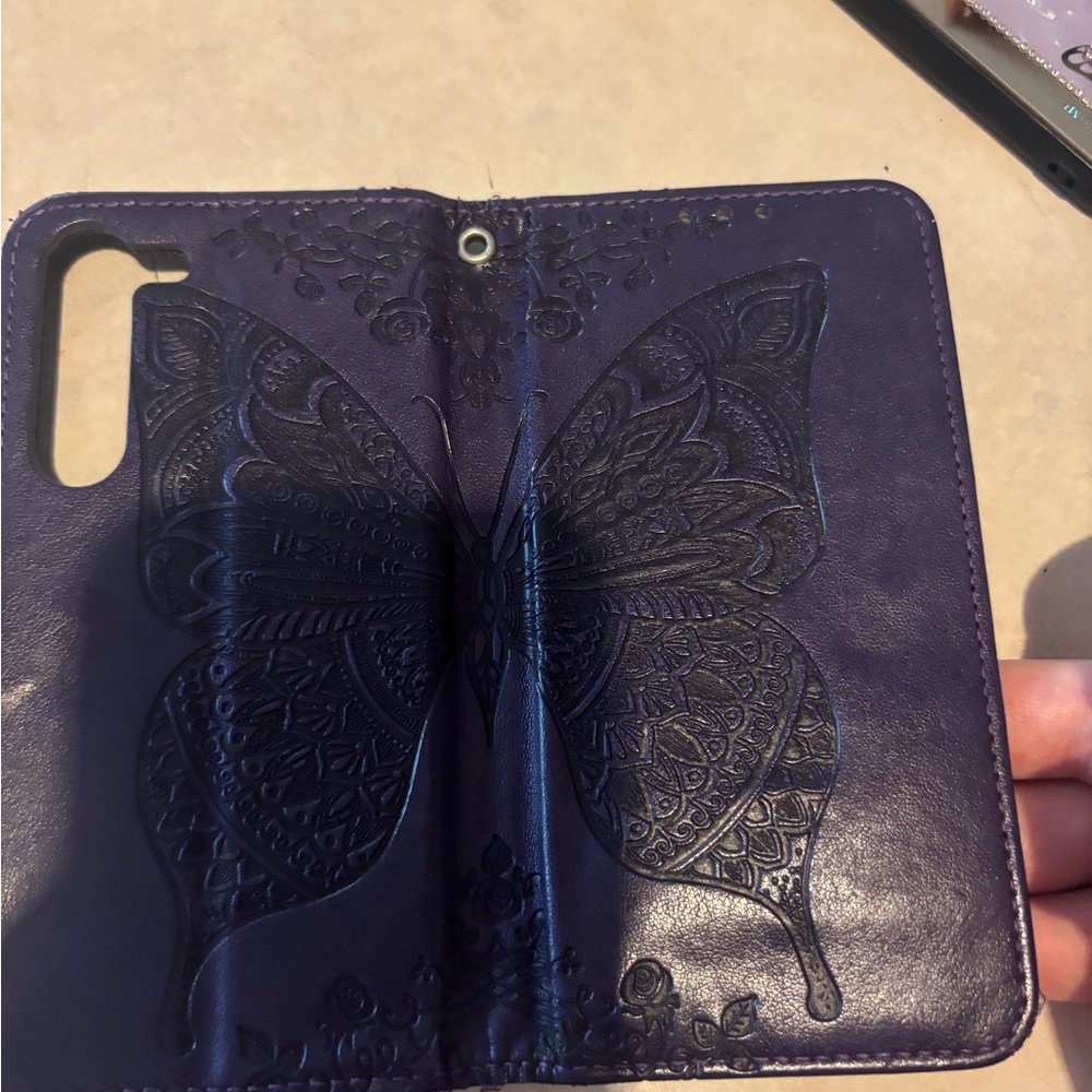 Purple Butterfly Embossed Phone Case